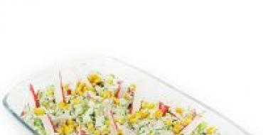 Крабовый салат: калорийность, польза и вред Салат «Крабовый с рисом»